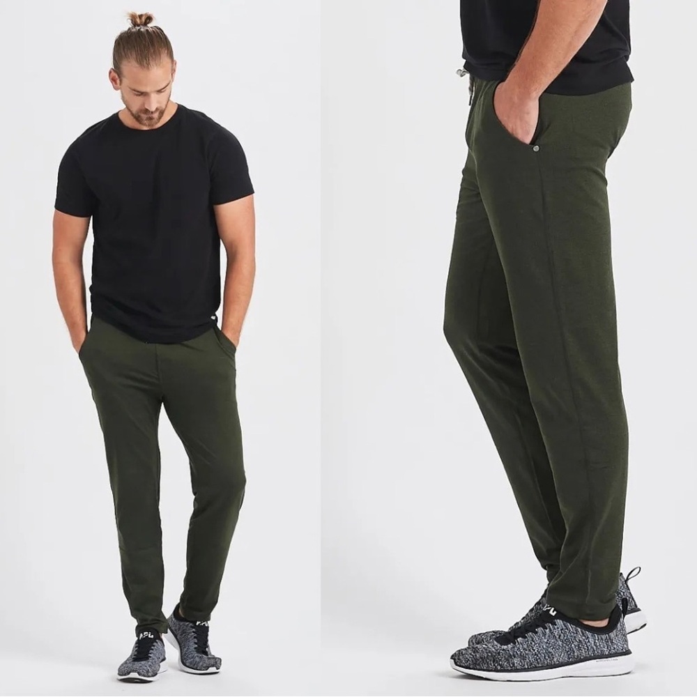 Vuori Ponto Performance Straight Leg Pant in Moss Heather Green Size Small